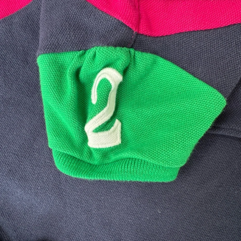 Ralph Lauren Dress Color-Block Pink Blue Green Crest Girls Size 18m Preppy‎